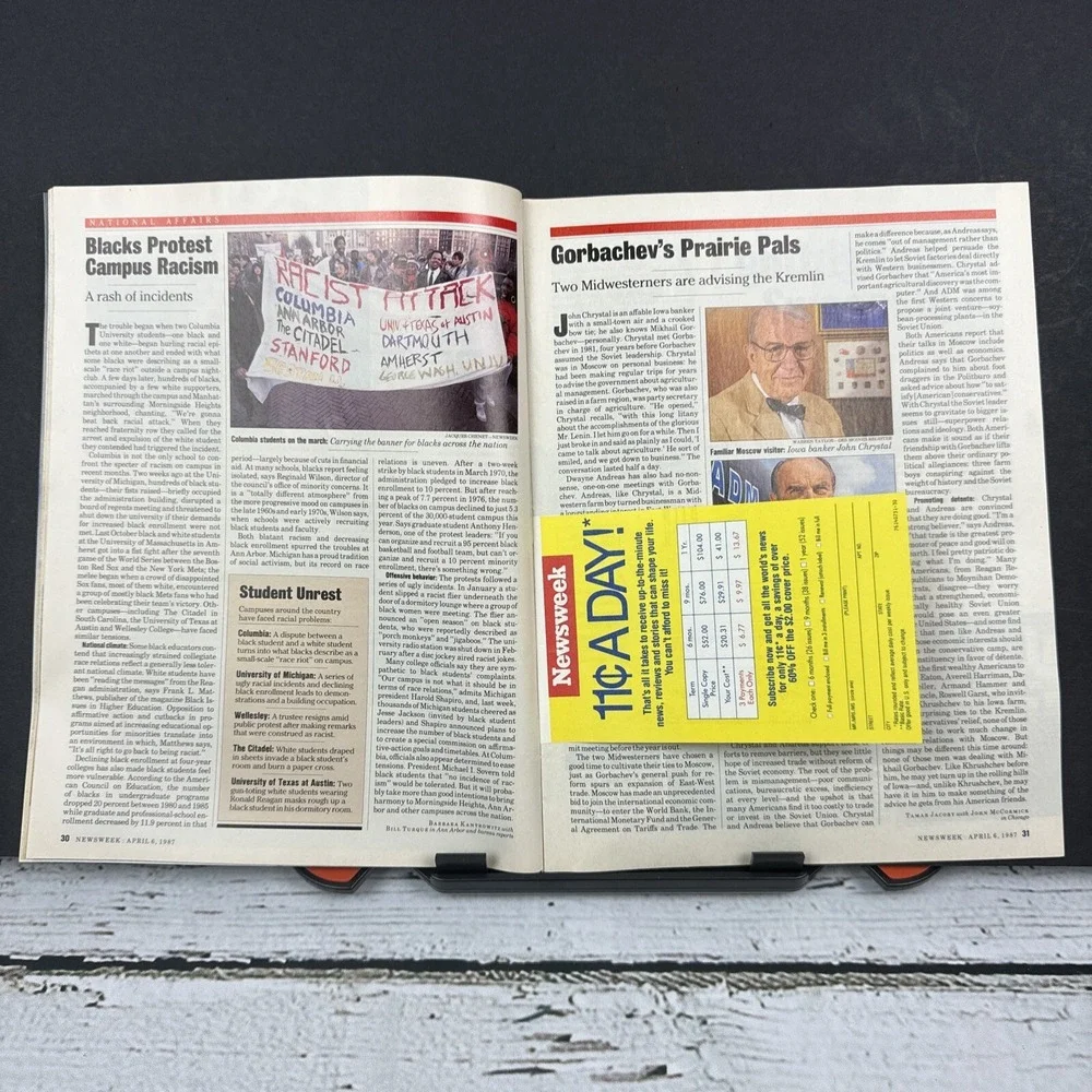 Newsweek Magazine [April 6 1987] Jim‎ and Tammy Bakker Holy Wars Marine Spies